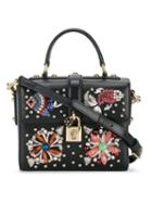 Dolce & Gabbana 'dolce Box' Fish Crystal Embellished Bag, Women's, Black, Leather/metal/glass