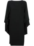 Alberta Ferretti Draped Back Dress, Women's, Size: 44, Black, Acetate/rayon