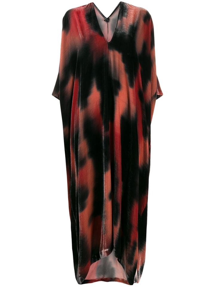 Masnada Long Patterned Dress - Black