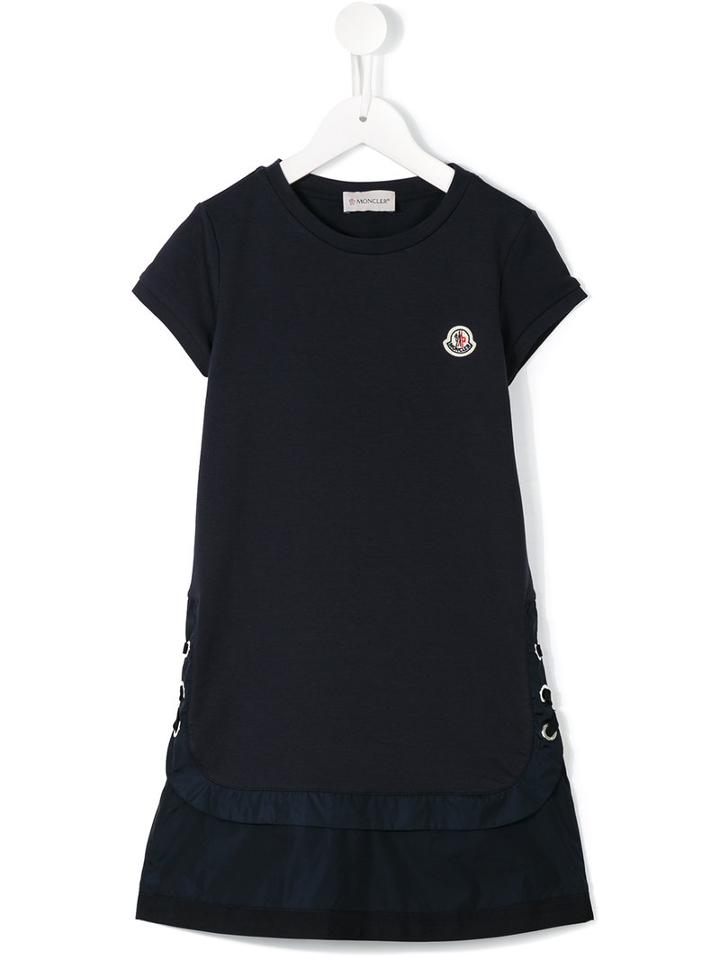 Moncler Kids Flounce Dress, Girl's, Size: 12 Yrs, Blue
