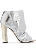 Marc Ellis Metallic Peep Toe Boots - Silver