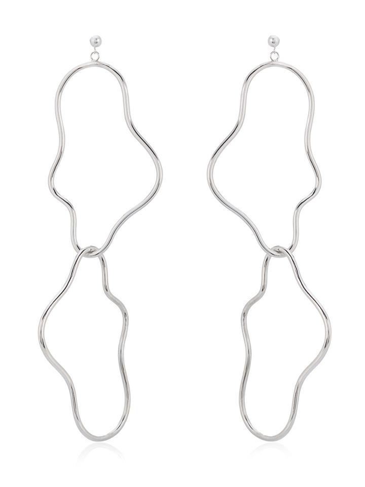 Holly Ryan Double Elongated Squiggle Earrings - Metallic