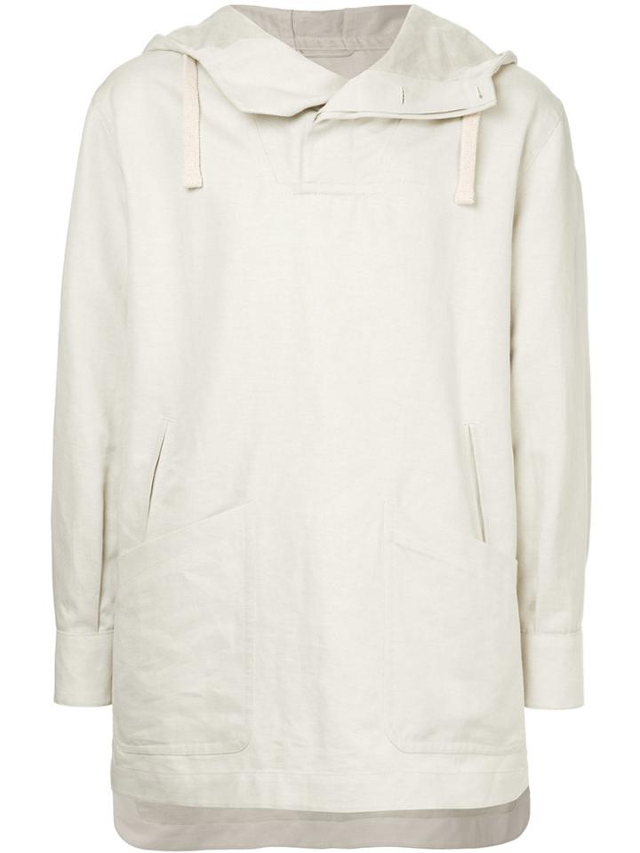 Cerruti 1881 Long-line Hooded Jacket - Nude & Neutrals