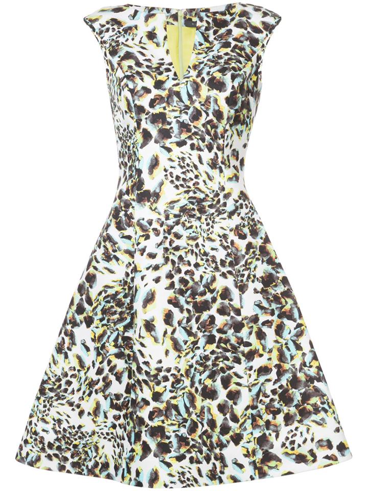 Rubin Singer Abstract Leopard Print Dress - White