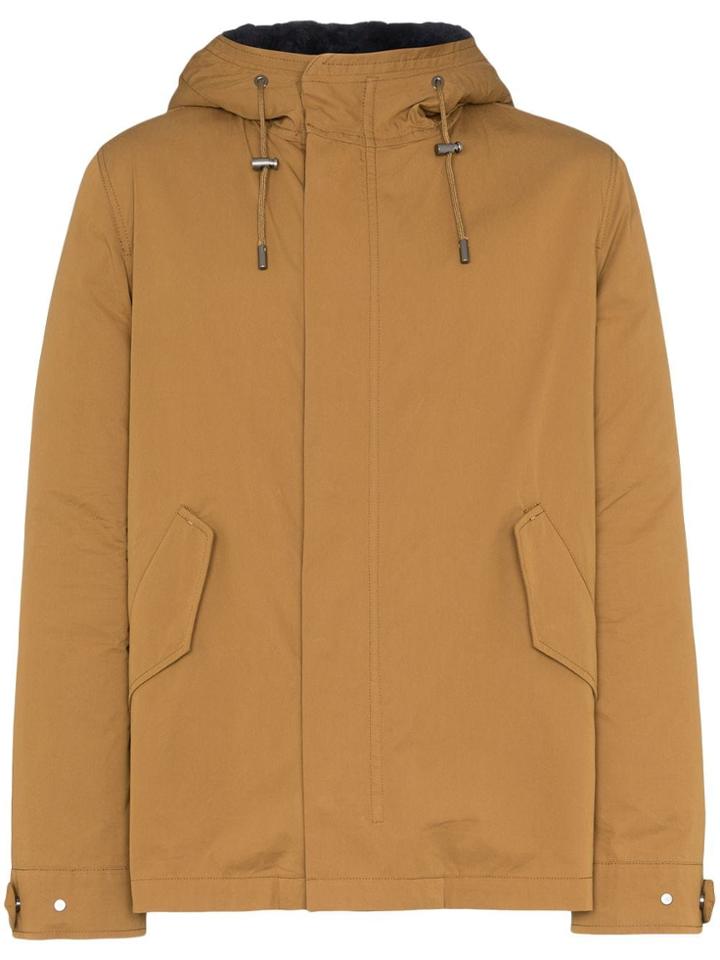 Yves Salomon Shearling Hooded Parka - Brown