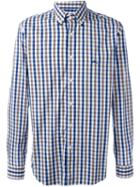 Etro Checked Button Down Shirt, Men's, Size: 40, Grey, Cotton/polyamide/spandex/elastane