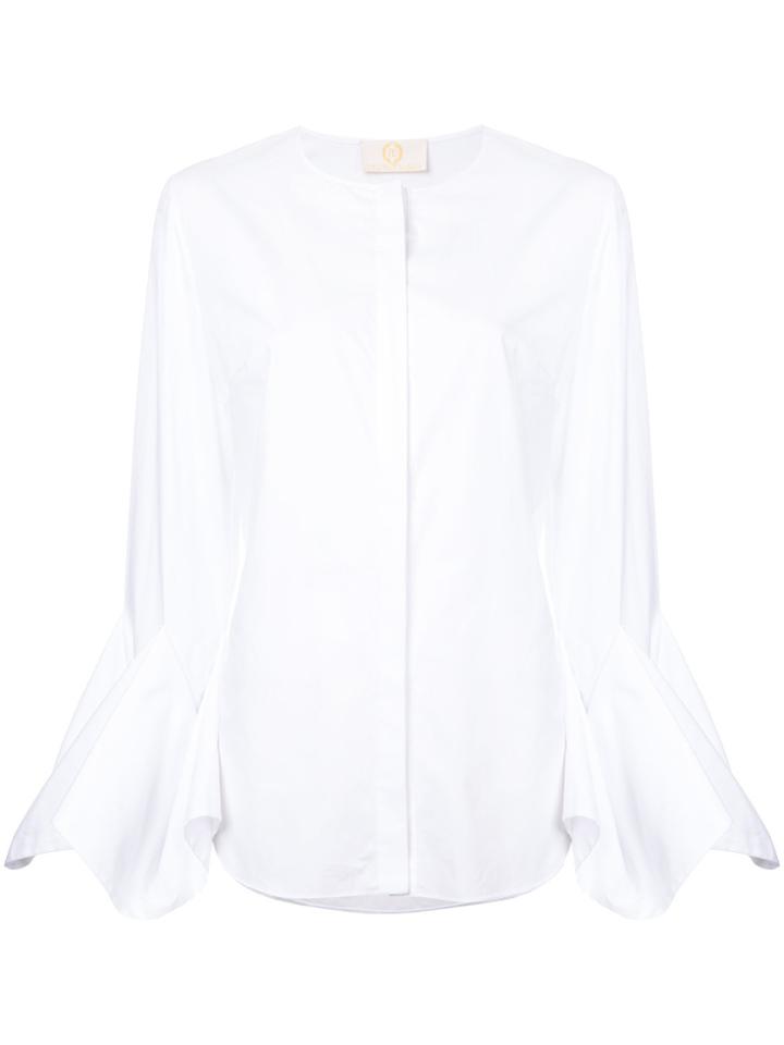 Sara Battaglia Flared Sleeves Shirt - White