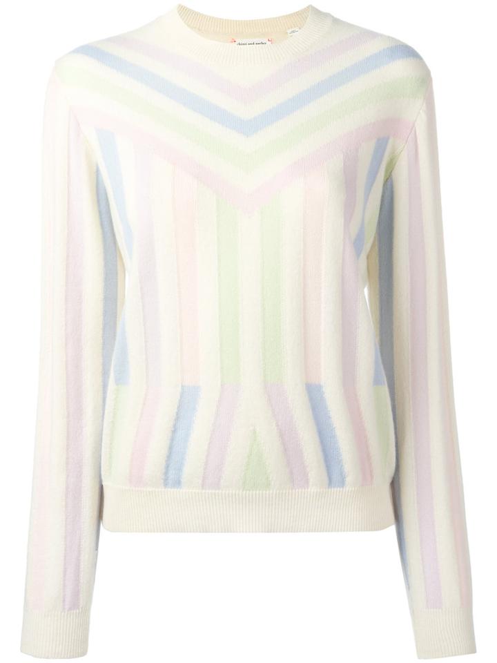 Chinti And Parker Cashmere Stripe Jumper, Women's, Size: Small, White, Cashmere