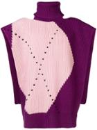 Raf Simons Deconstructed Knitted Sweater - Pink & Purple