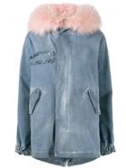 Mr & Mrs Italy Raccoon Fur Hooded Jacket - Blue