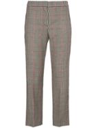 Alexander Mcqueen Mid Rise Checked Cropped Trousers - Grey
