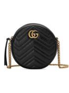 Gucci Black Gg Marmont Mini Round Shoulder Bag