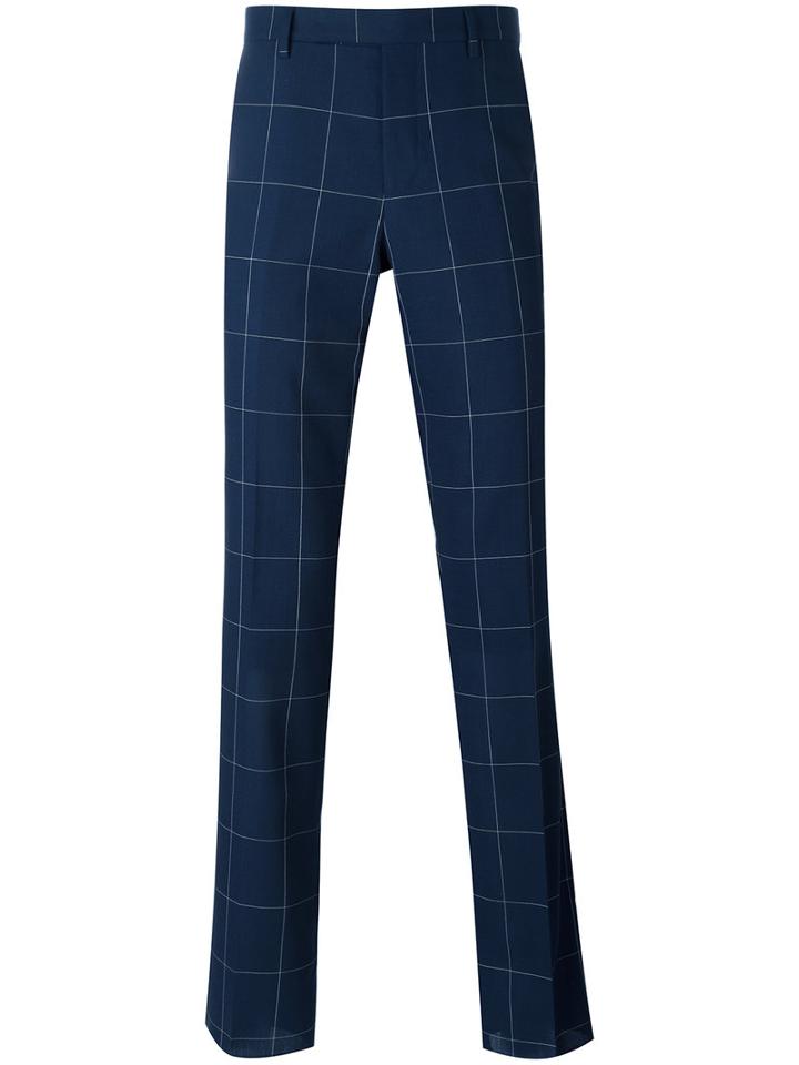 Paul Smith - Checked Trousers - Men - Cotton/polyester/wool - 32, Blue, Cotton/polyester/wool
