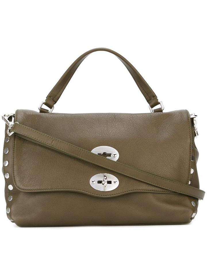 Zanellato Medium 'postina' Satchel, Women's, Green, Calf Leather