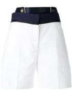 Victoria Victoria Beckham - Tailored Shorts - Women - Silk/cotton/spandex/elastane/viscose - 12, White, Silk/cotton/spandex/elastane/viscose