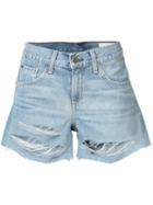 Rag & Bone /jean - Ripped Denim Shorts - Women - Cotton - 27, Blue, Cotton