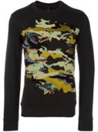 Versus Camouflage Print Sweatshirt, Men's, Size: Xxl, Black, Cotton