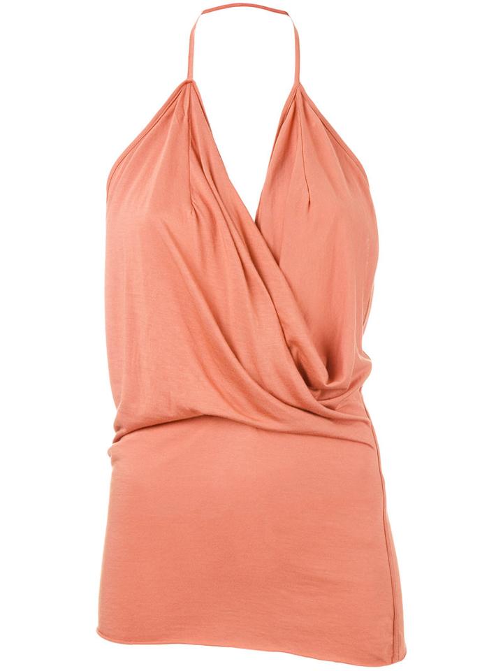 Rick Owens Lilies - Draped Front Blouse - Women - Cotton/polyamide/viscose - 40, Yellow/orange, Cotton/polyamide/viscose