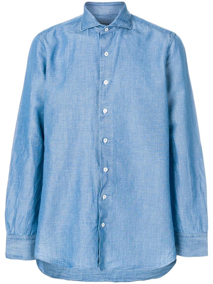 Lardini Embroidered Detail Shirt - Blue
