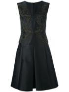 Alberta Ferretti Pleated Flared Dress, Women's, Size: 40, Black, Polyester/silk/acetate/rayon