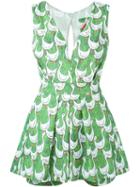 Ultràchic Goose Print Playsuit, Women's, Size: 42, Green, Cotton