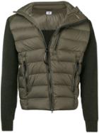 Cp Company Padded Jacket With Googles - Green