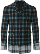 Comme Des Garçons Pre-owned Checked Contrast Hem Blazer - Black