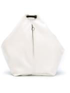 Mm6 Maison Margiela Front Zip Backpack, White, Calf Leather
