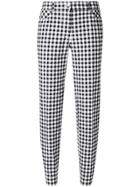 Blumarine Checked Slim-fit Cropped Trousers - Black