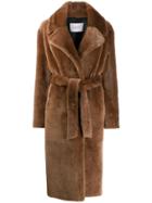 Common Leisure Belted Longline Coat - Brown