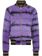 Amiri Reversible Printed Cotton And Cashmere Bomber - Pink & Purple