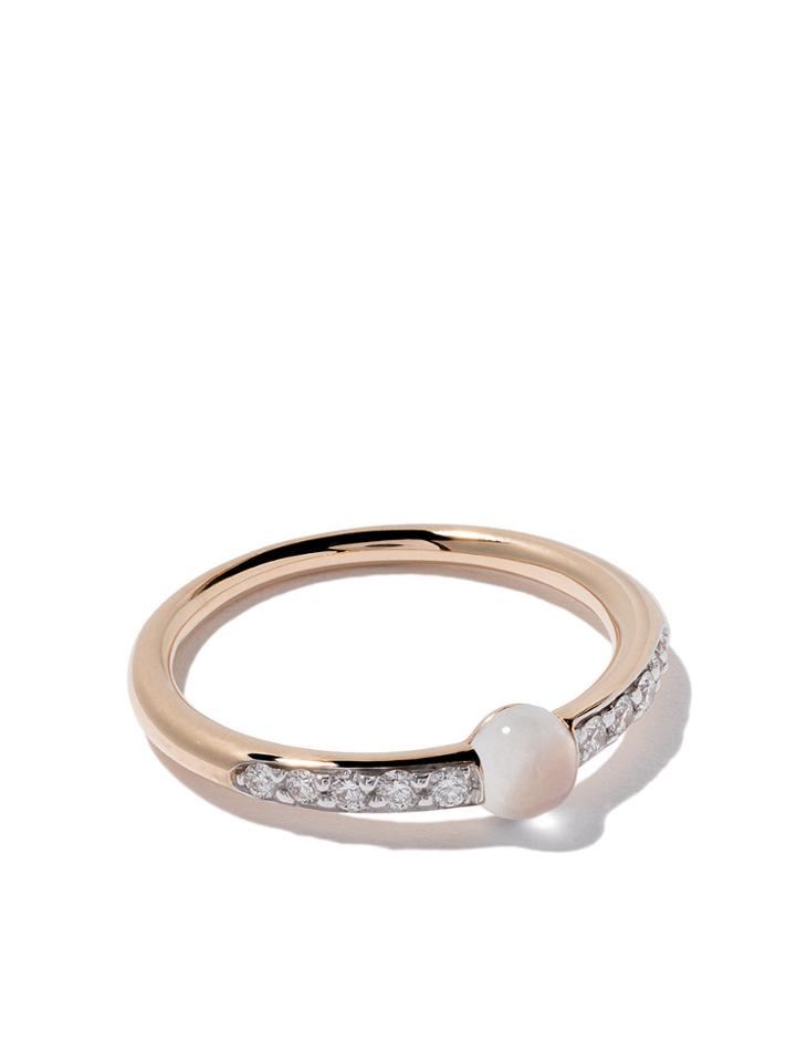 Pomellato 18kt Rose Gold M'ama Non M'ama Moonstone & Diamond Ring -