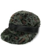 Sacai Leopard Print Hat - Green
