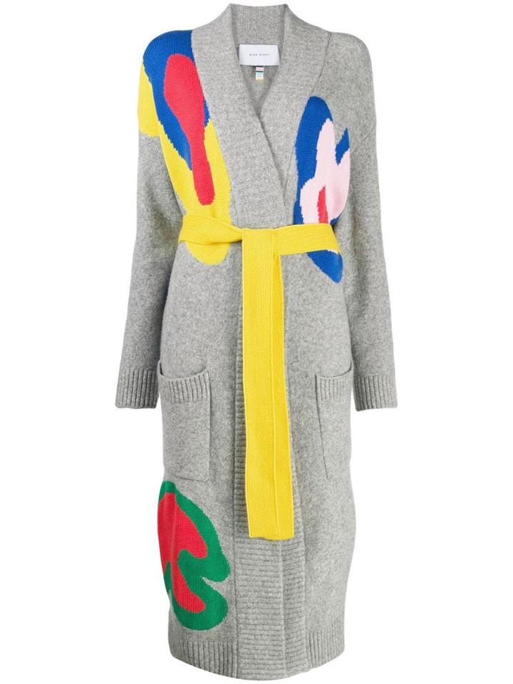 Mira Mikati Multi-coloured Longline Cardigan - Grey