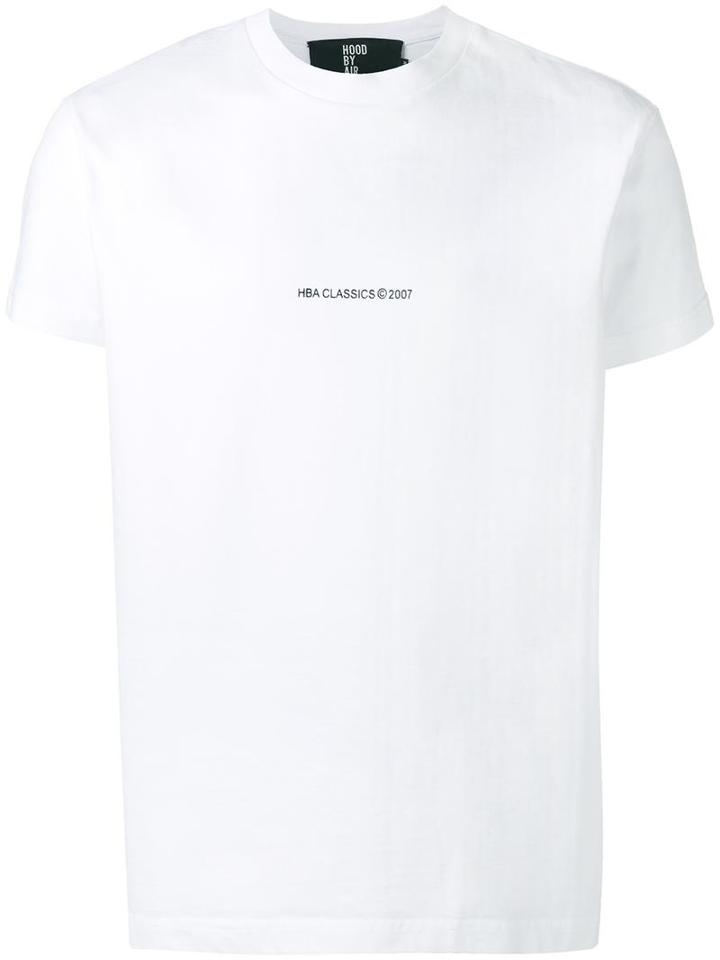 Hood By Air Plain T-shirt, Men's, Size: Xs, White, Cotton