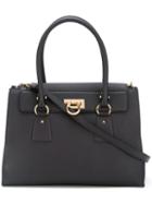 Salvatore Ferragamo Gancio Lock Tote, Women's, Black, Calf Leather