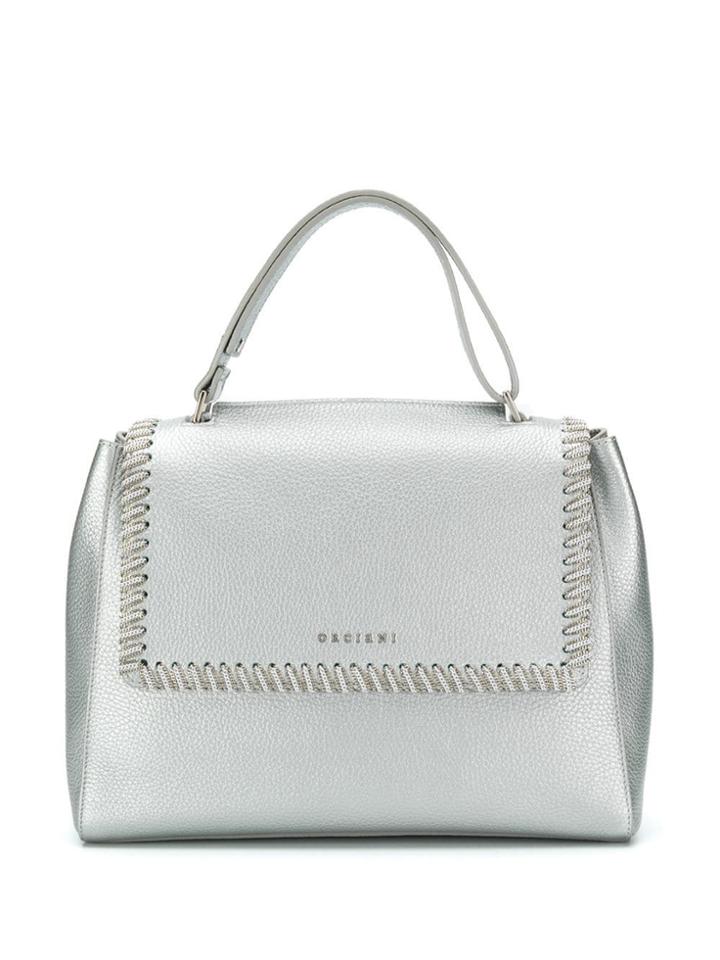Orciani Chain Trimmed Bag - Silver