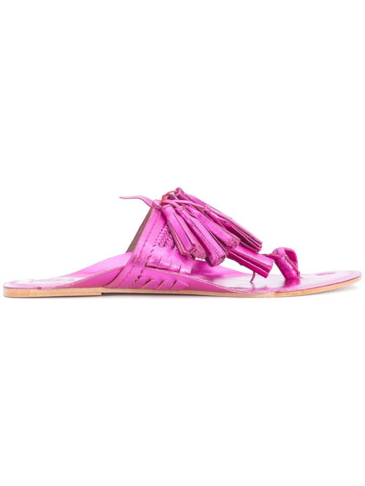 Figue Metallic Scaramouche Sandals - Pink & Purple