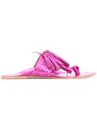 Figue Metallic Scaramouche Sandals - Pink & Purple