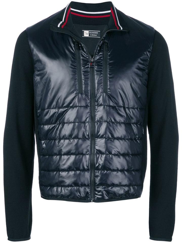 Z Zegna Panelled Padded Jacket - Black