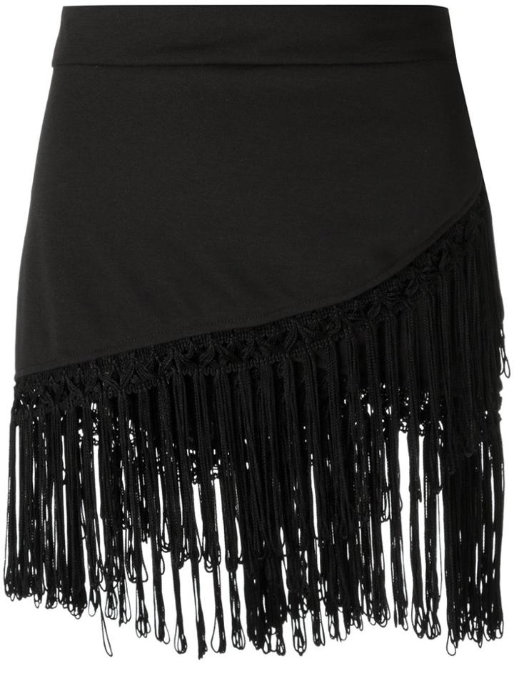 Amir Slama Fringed Skirt - Black