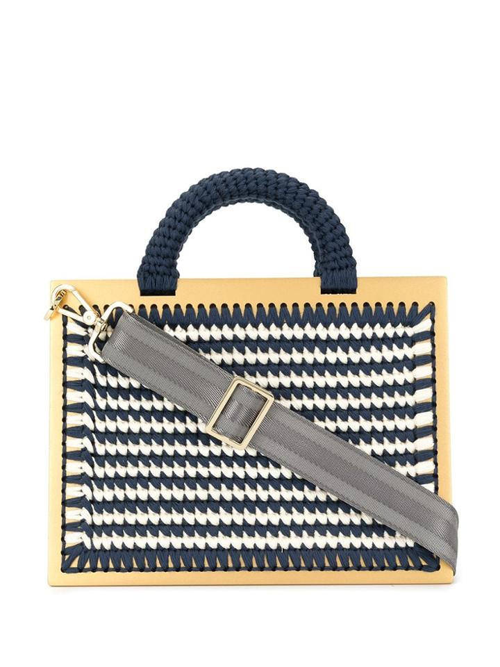 0711 Striped Xl St. Barts Tote - Blue
