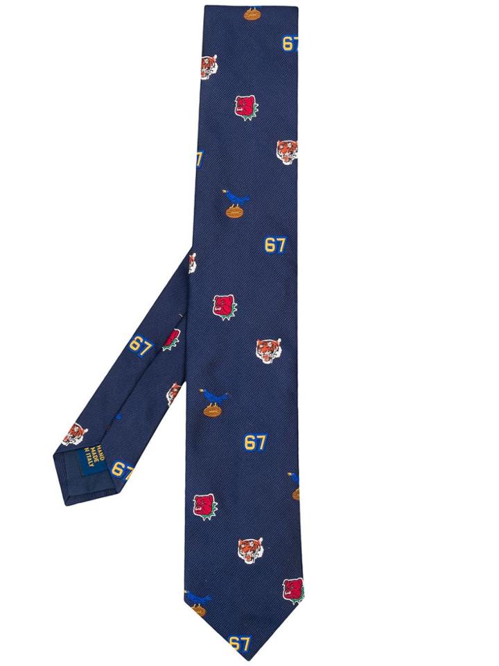 Polo Ralph Lauren Animal Head Print Tie - Blue