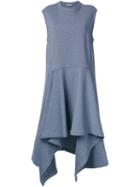 Marni Asymmetric Double Faced Dress, Women's, Size: 44, Grey, Nylon/virgin Wool
