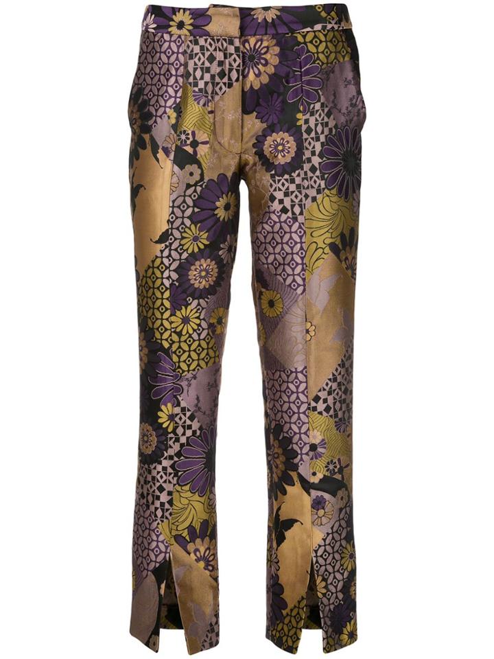 Josie Natori Jacquard Ankle Trousers - Purple