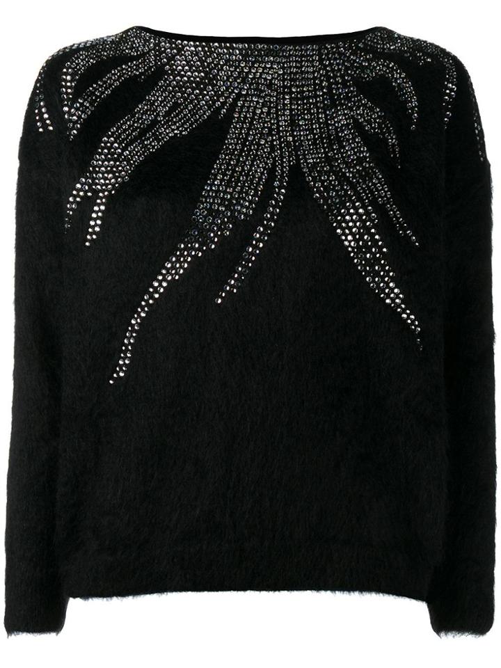 Saint Laurent Crystal Design Jumper - Black