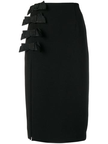 Ki6 Bow Pencil Skirt - Black