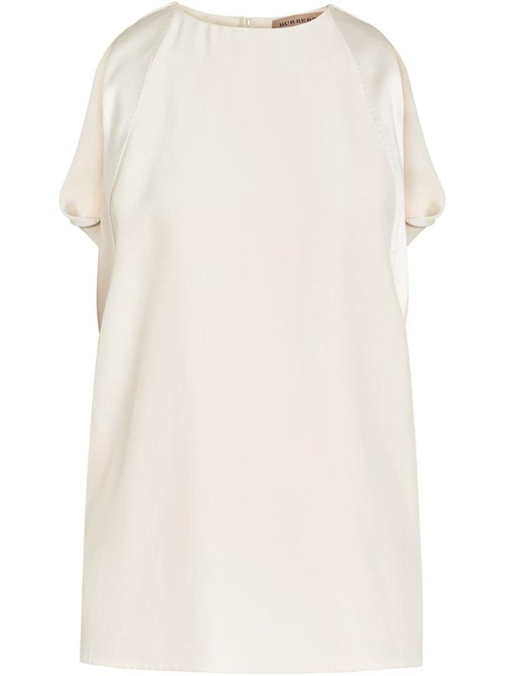 Burberry Sleeveless Panelled Silk Top - White
