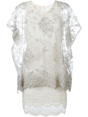 Loyd/ford Layered Lace Dress, Women's, Size: 4, Grey, Nylon/polyester/spandex/elastane/silk