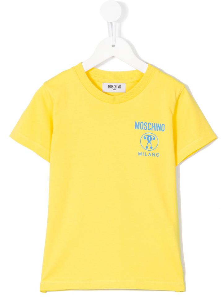 Moschino Kids Logo Print T-shirt, Boy's, Size: 6 Yrs, Yellow/orange